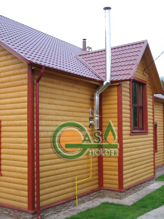 фасад дома с дымоходом - Газгольдер.ру - отопление дома дачи коттеджа загородное отопление